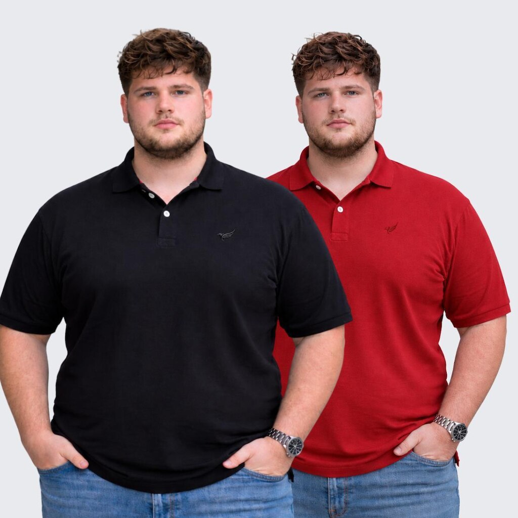 Kit 2 Camisa Polo Plus Size Masculina Piquet
