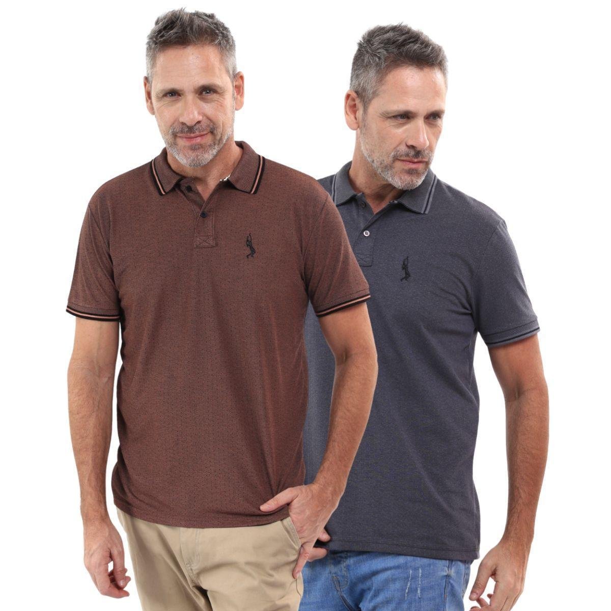 Kit 2 Camisa Polo Tradicinal Moderna Algodão Slim