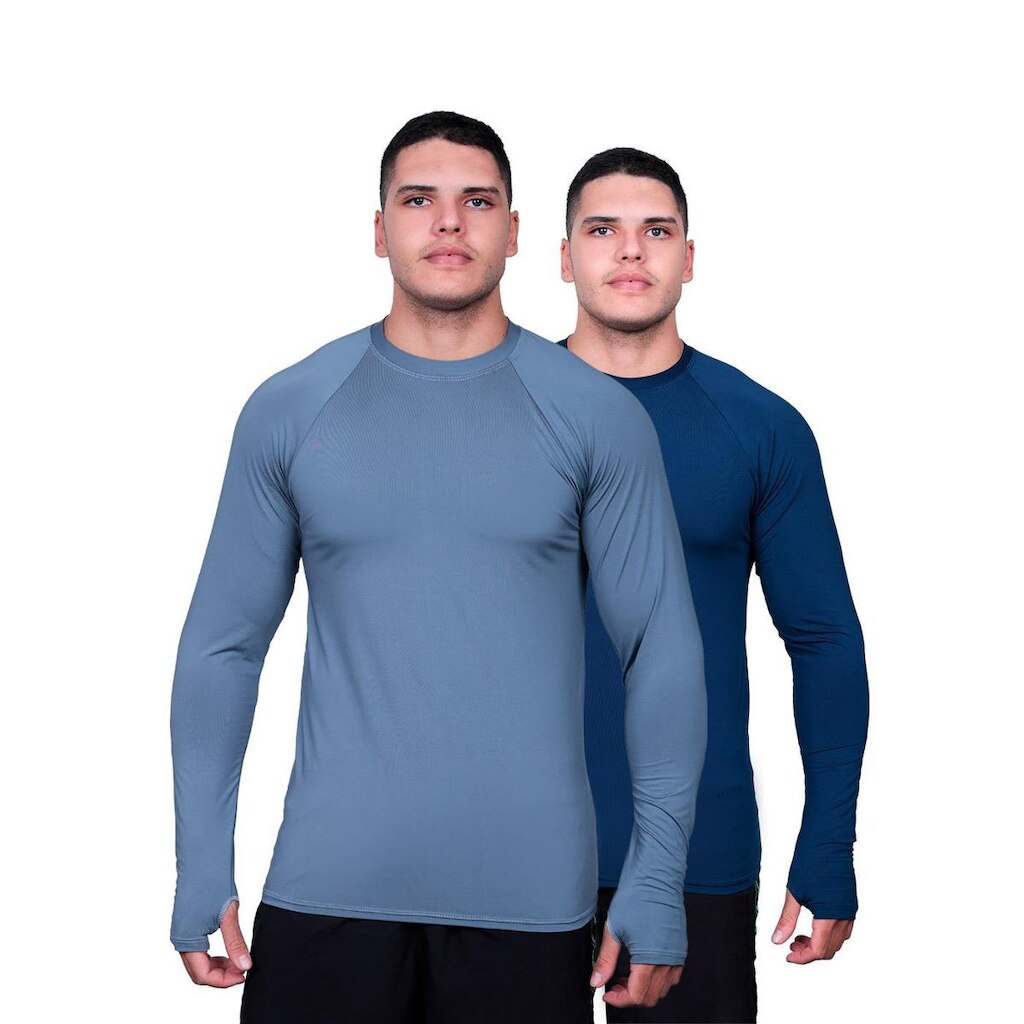 Kit 2 Camisa Proteção Uv Térmica Solar Segunda Pele Dry