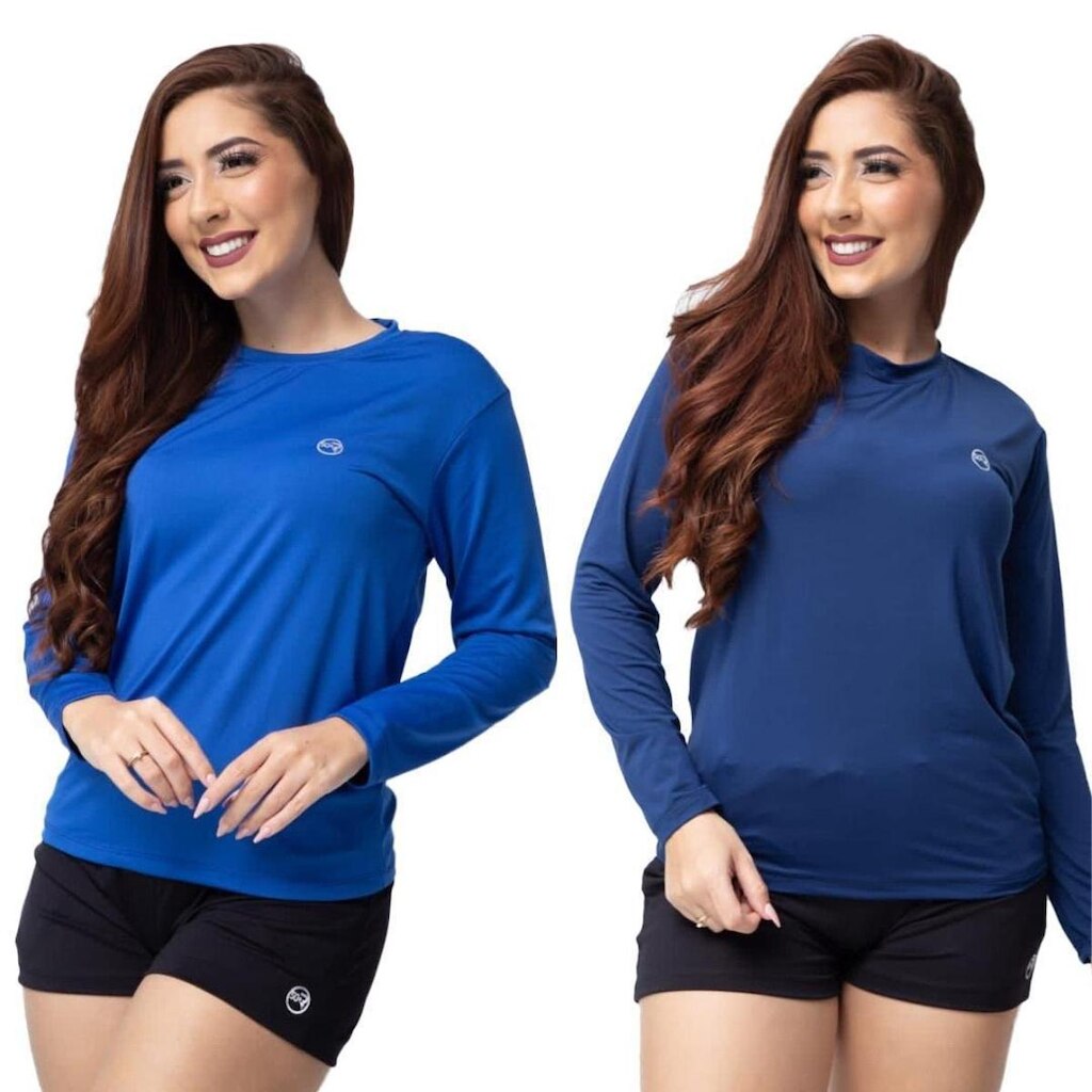 Kit 2 Camisa Térmica Feminina Uv 50+ Segunda Pele Proteção Solar