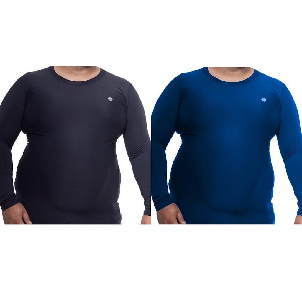 Kit 2 Camisa Térmica Plus Size Masculina Uv 50+ Segunda Pele Proteção Solar