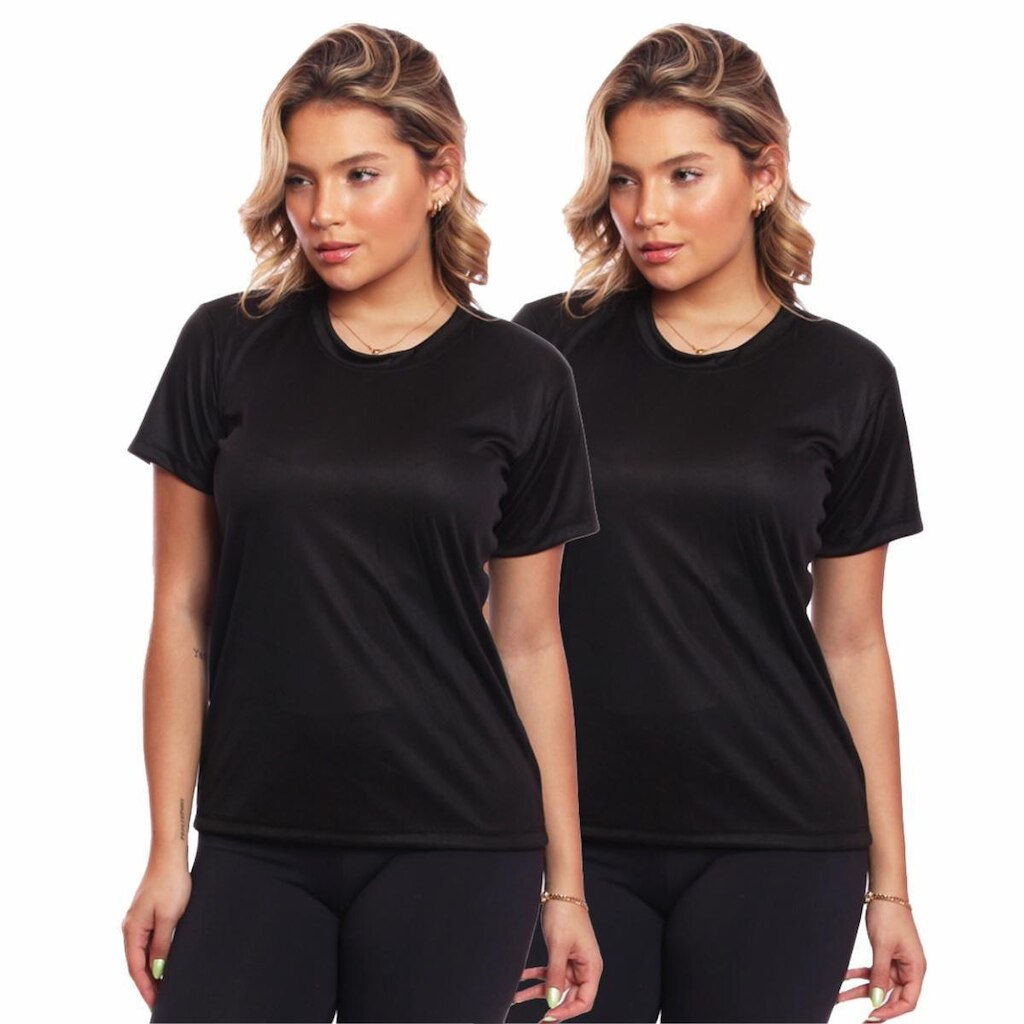 Kit 2 Camisas Academia Esportiva Com Proteção Uv Feminina