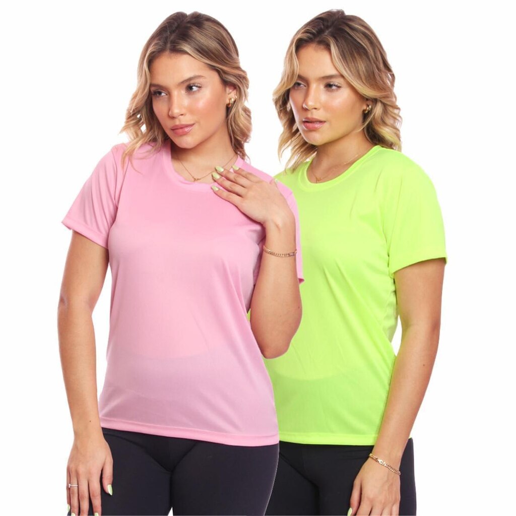 Kit 2 Camisas Academia Esportiva Com Proteção Uv Feminina