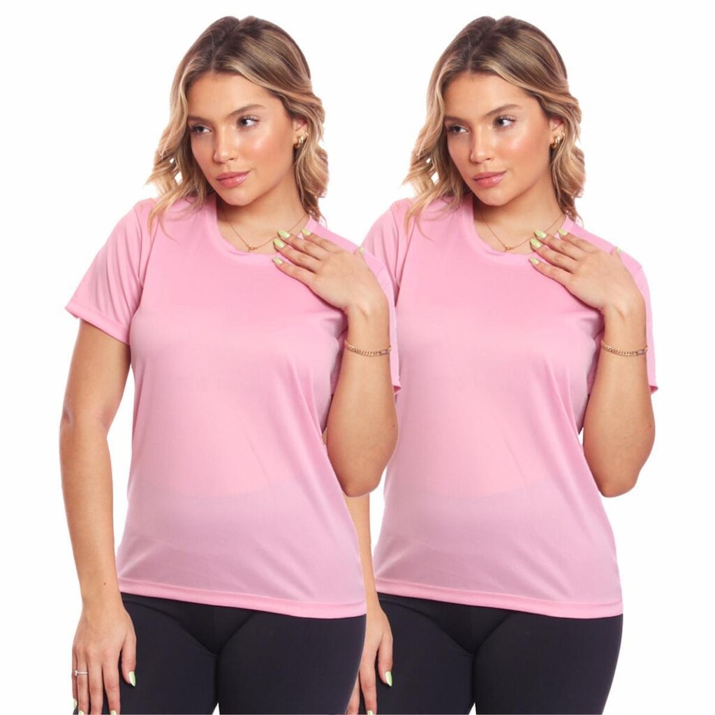 Kit 2 Camisas Academia Esportiva Com Proteção Uv Feminina