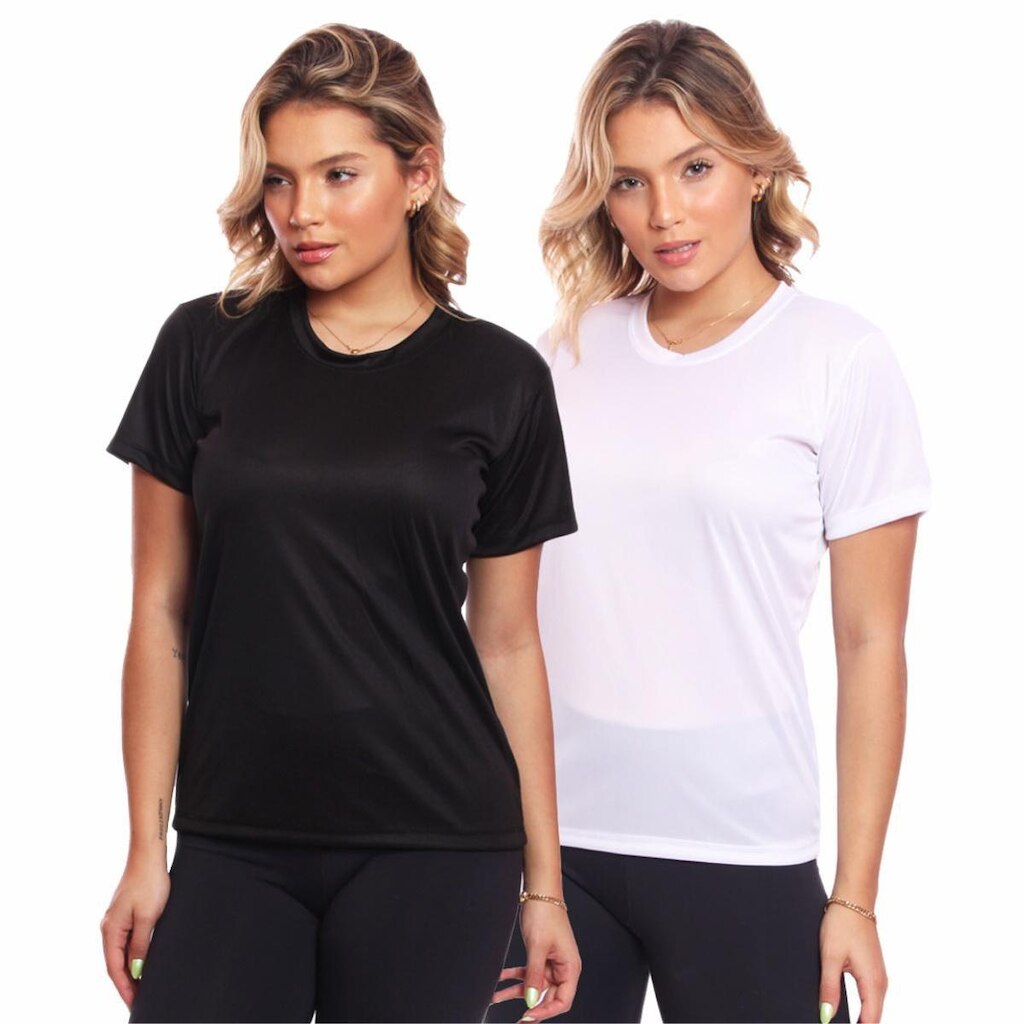 Kit 2 Camisas Academia Esportiva Com Proteção Uv Feminina