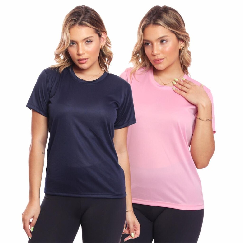 Kit 2 Camisas Academia Esportiva Com Proteção Uv Feminina