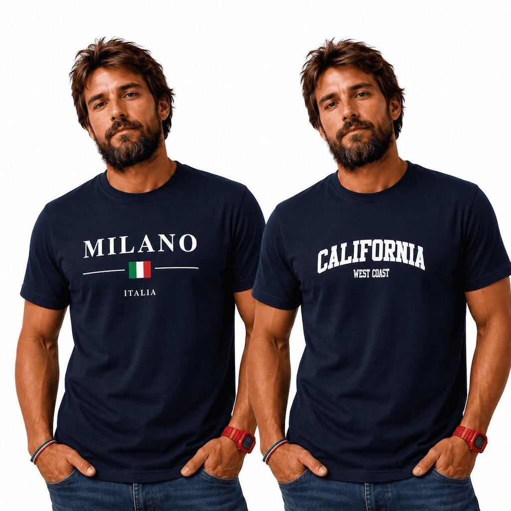 Kit 2 Camisas Algodao California Milano Paris Comfort Premium