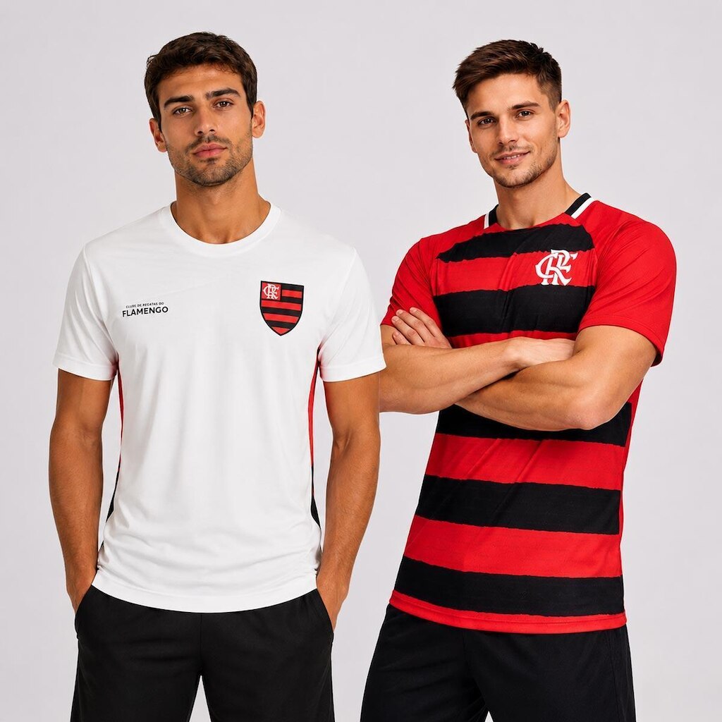 Kit 2 Camisas Flamengo EcoManto Vermelho