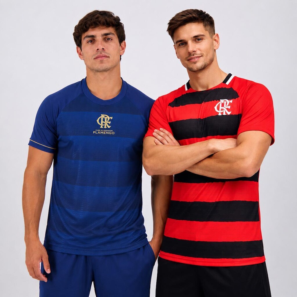 Kit 2 Camisas Flamengo FrequênciaManto Marinho
