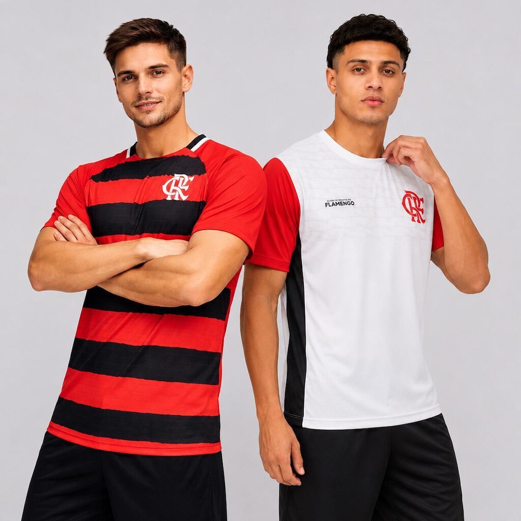 Kit 2 Camisas Flamengo MantoRiso Vermelho