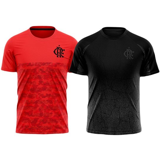 Kit 2 Camisas Flamengo - Raise + Asphalt - Masculino - Vermelho+Preto Menor preço em Kit 2 Camisas Flamengo - Raise + Asphalt - Masculino - Vermelho+Preto