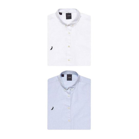 Kit 2 Camisas Oxford Sport Reserva - Branco+Azul Menor preço em Kit 2 Camisas Oxford Sport Reserva - Branco+Azul