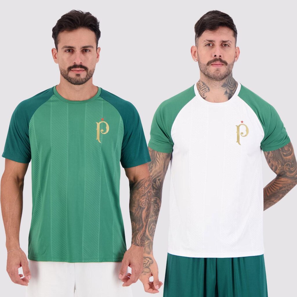 Kit 2 Camisas Palmeiras Palestra Raglan