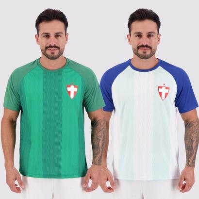 Kit 2 Camisas Palmeiras Savoia Raglan - Verde+Branco