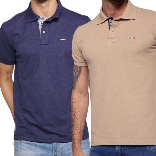 Kit 2 Camisas Polo Itália Industrie Básica Piquet Premium