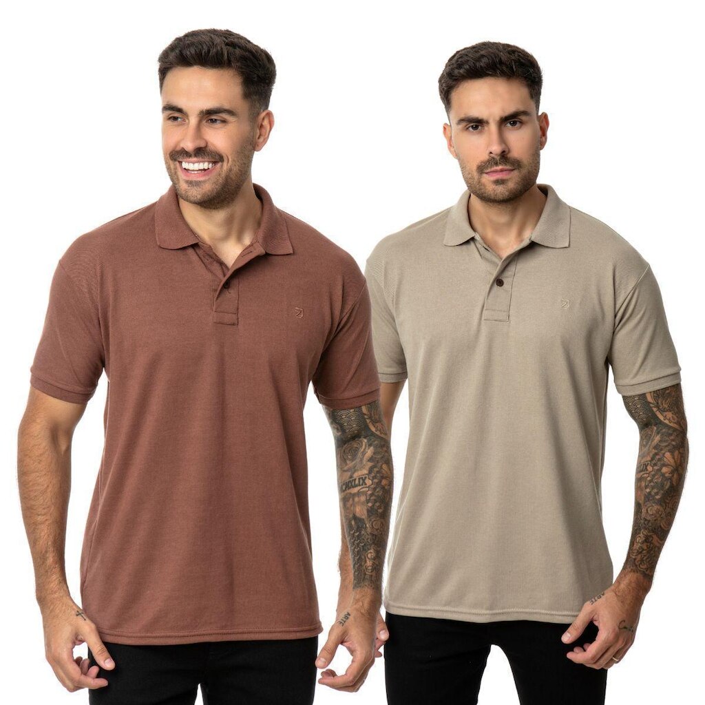 KIT 2 Camisas Polo Masculina Piquet