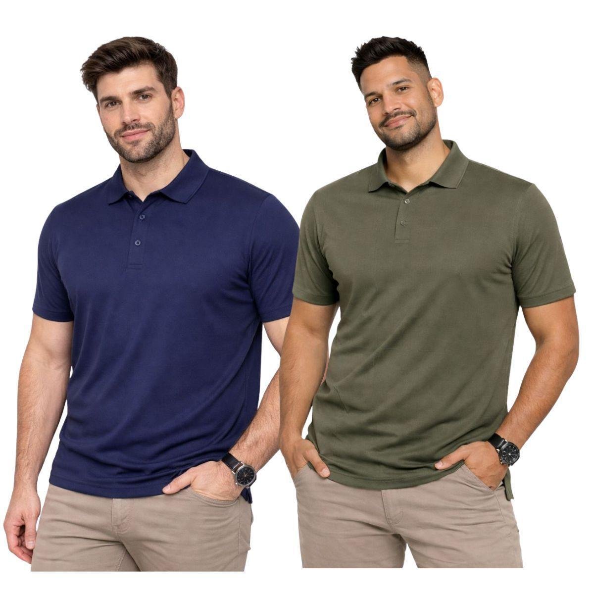 Kit 2 Camisas Polo Poliamida Premium