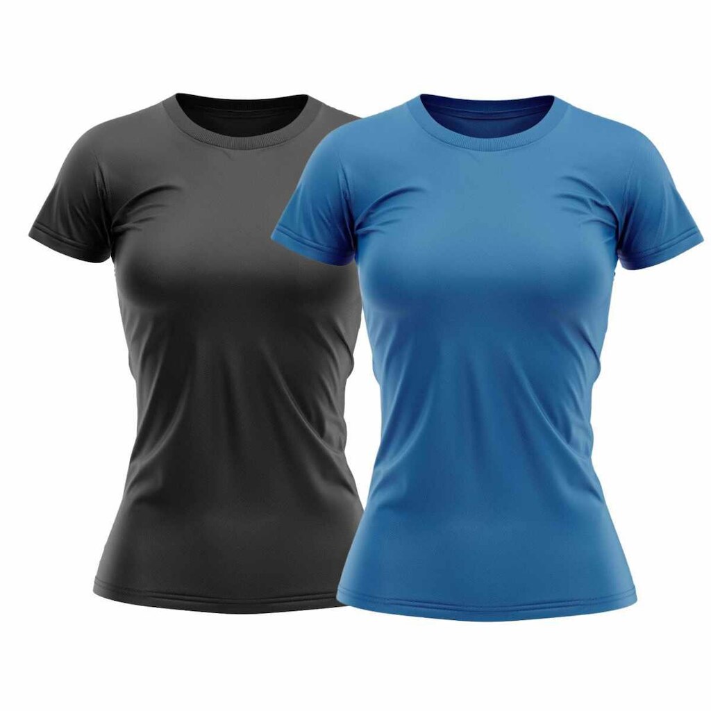 Kit 2 Camisas Proteção Solar UV 50+ Manga Curta Feminina