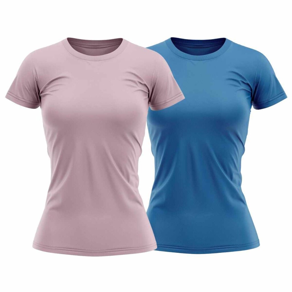 Kit 2 Camisas Proteção Solar UV 50+ Manga Curta Feminina