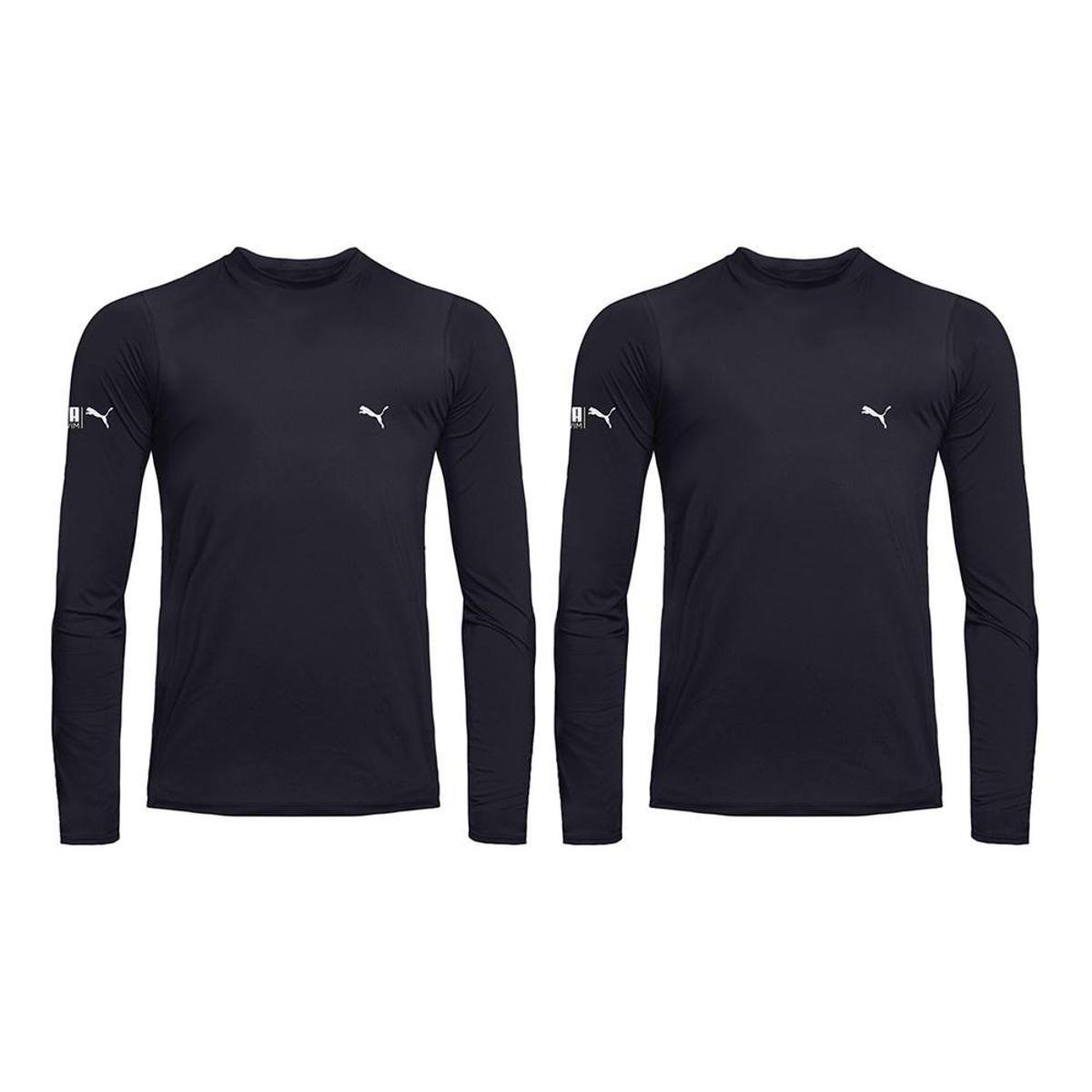 Kit 2 Camisas Térmicas Puma UV50+ Manga Longa Juv Menor preço em Kit 2 Camisas Térmicas Puma UV50+ Manga Longa Juv