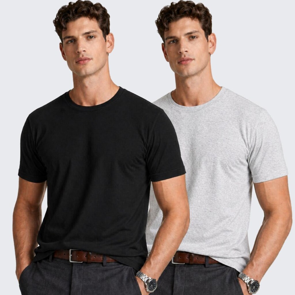 Kit 2 Camiseta Básica Algodão Masculina Manga Curta