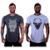 Kit 2 Camiseta Longline Masculina MXD Conceito Básico Sport Fitness Silk Screen - Chumbo+Branco