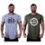 Kit 2 Camiseta Longline MXD Conceito Estampada MTB Mountain Bike Ar Livre Sport - Cinza+Verde