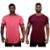 Kit 2 Camiseta Longline MXD Conceito Slim Coloridas Básicas e Mescladas Sem Estampa Lisas - Rosa+Vinho