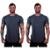 Kit 2 Camiseta Longline MXD Conceito Slim Cores Básicas e Mescladas Lisas - Cinza+Preto