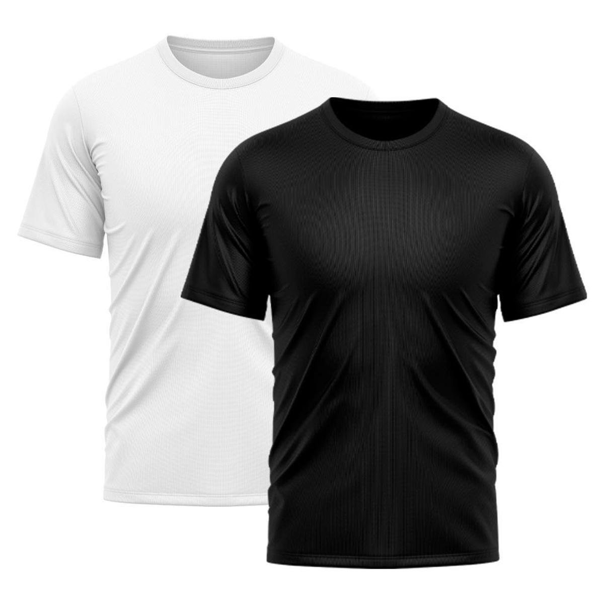 Kit 2 Camiseta Masculina Dry Fit Proteção Solar UV Básica Lisa Treino Academia Camisa Camisetas