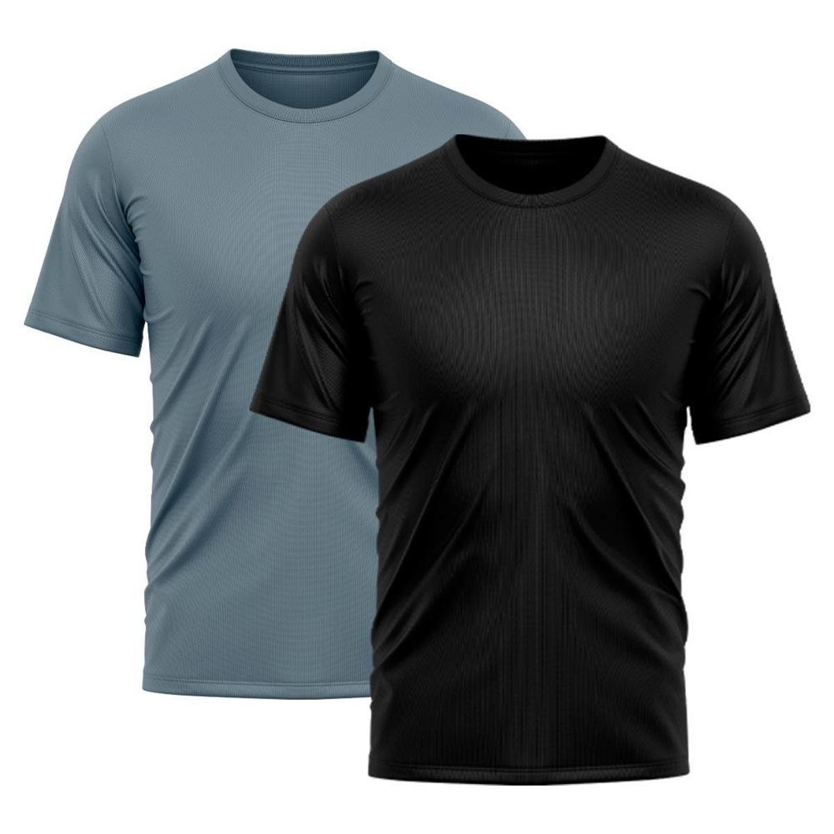 Kit 2 Camiseta Masculina Dry Fit Proteção Solar UV Básica Lisa Treino Academia Camisa Camisetas