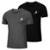 Kit 2 Camiseta Masculina Esportiva Dry Camisa Gola Redonda Corrida - Preto+Chumbo