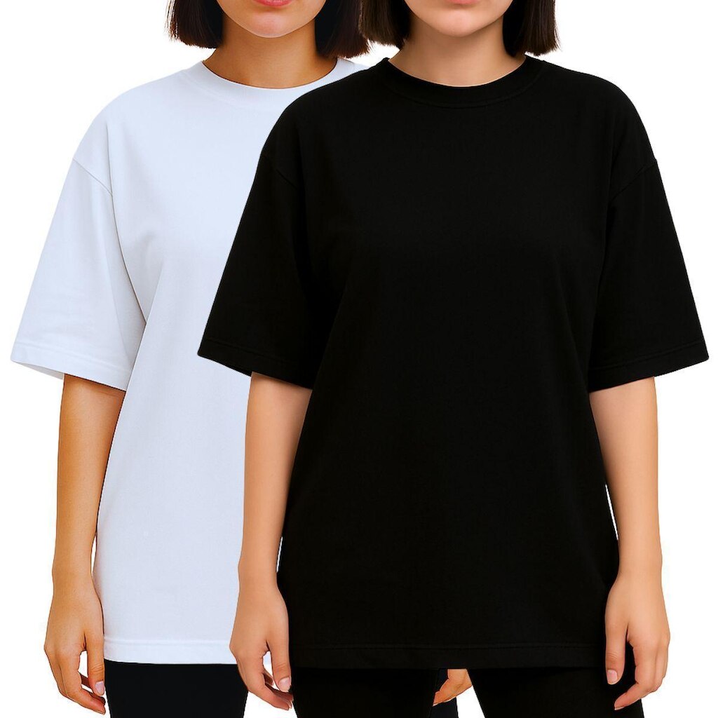 Kit 2 Camiseta Oversized Algodão Feminina Academia Treino