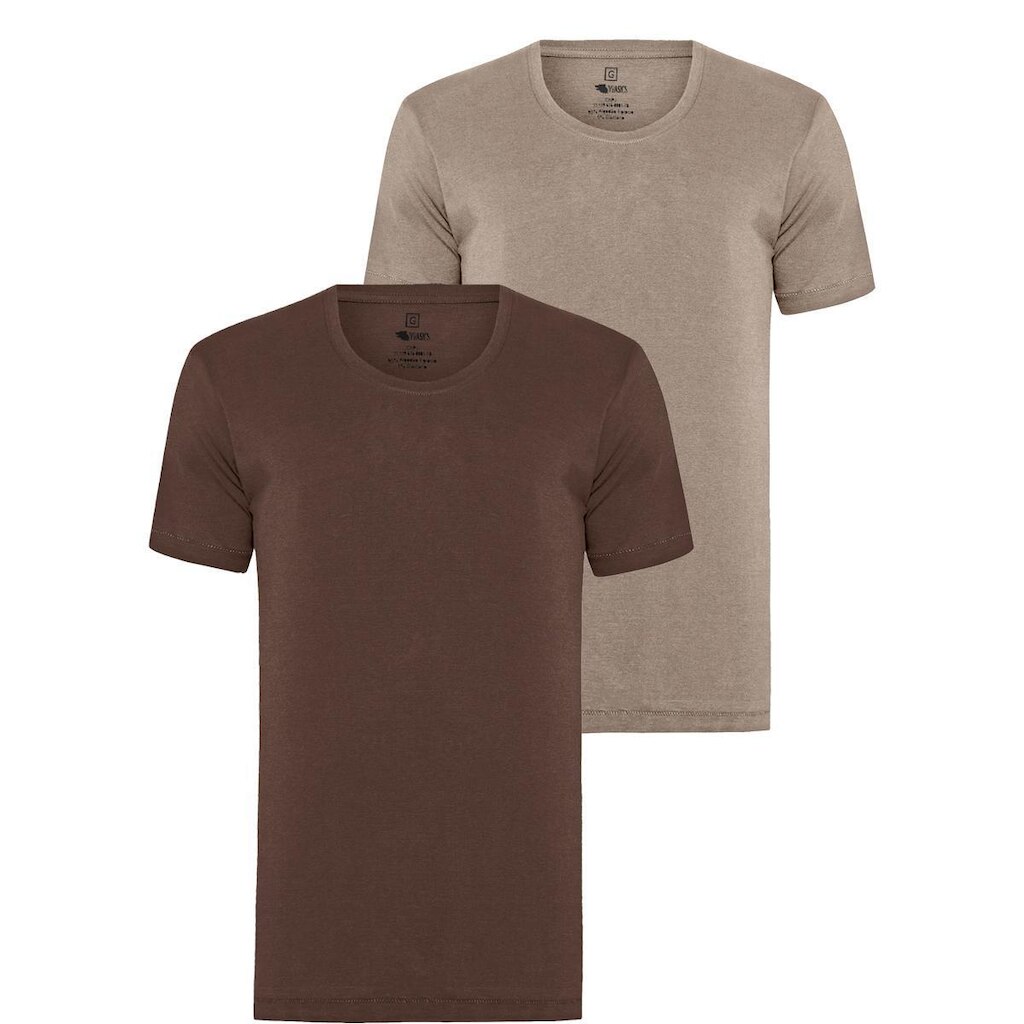 Kit 2 Camisetas Algodão Egípcio Slim Fit Masculina - Off e Branco - G1