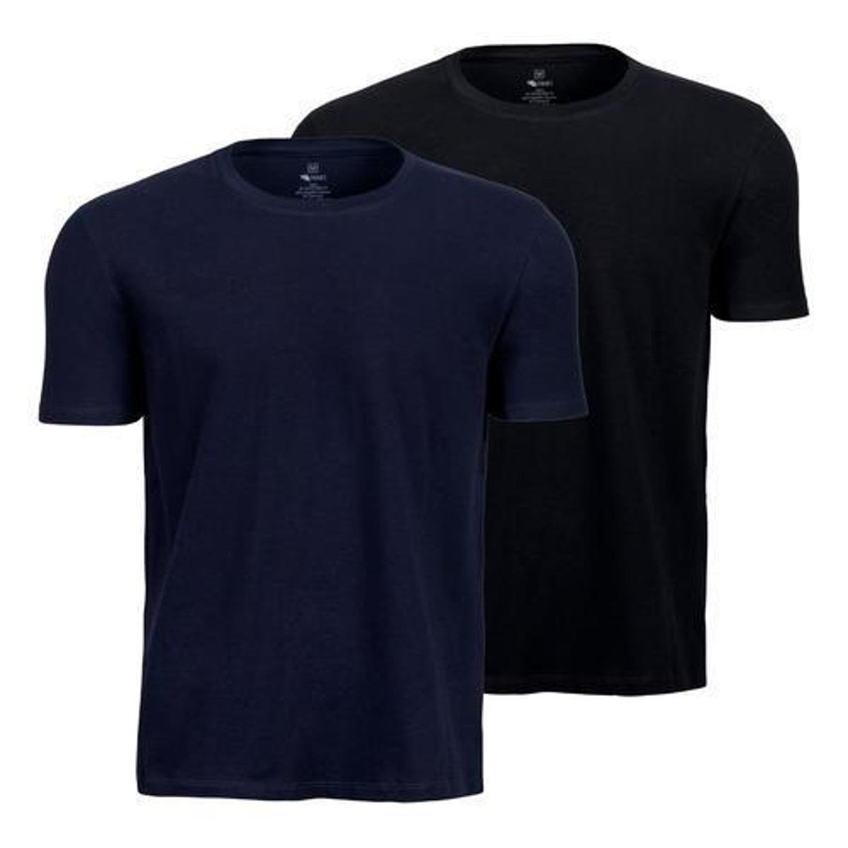 Kit 2 Camisetas Algodão Egípcio Slim Fit Masculina