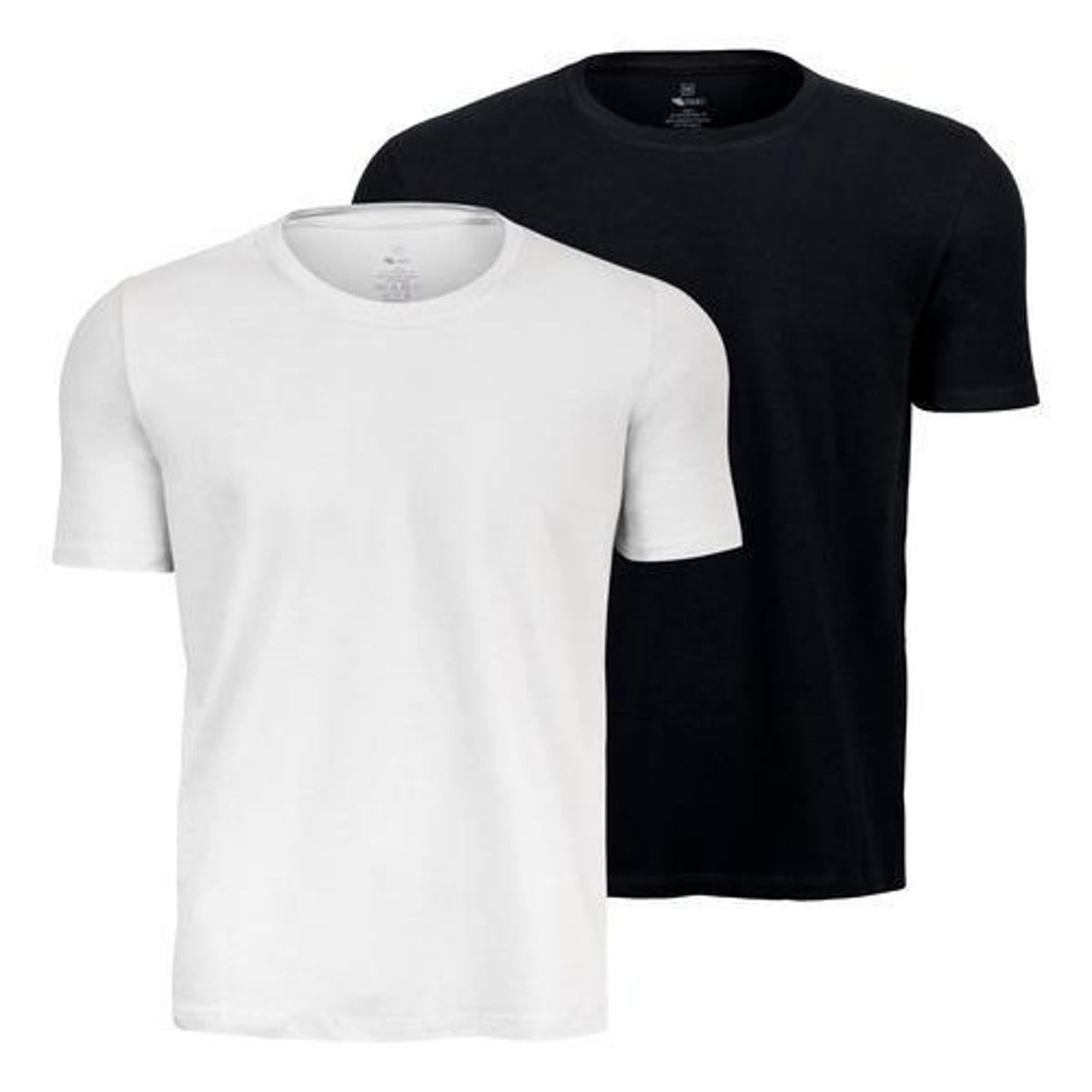 Kit 2 Camisetas Algodão Egípcio Slim Fit Masculina