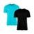 Kit 2 Camisetas AMGK Masculina Lisa Básica 100% Algodão - Azul+Preto