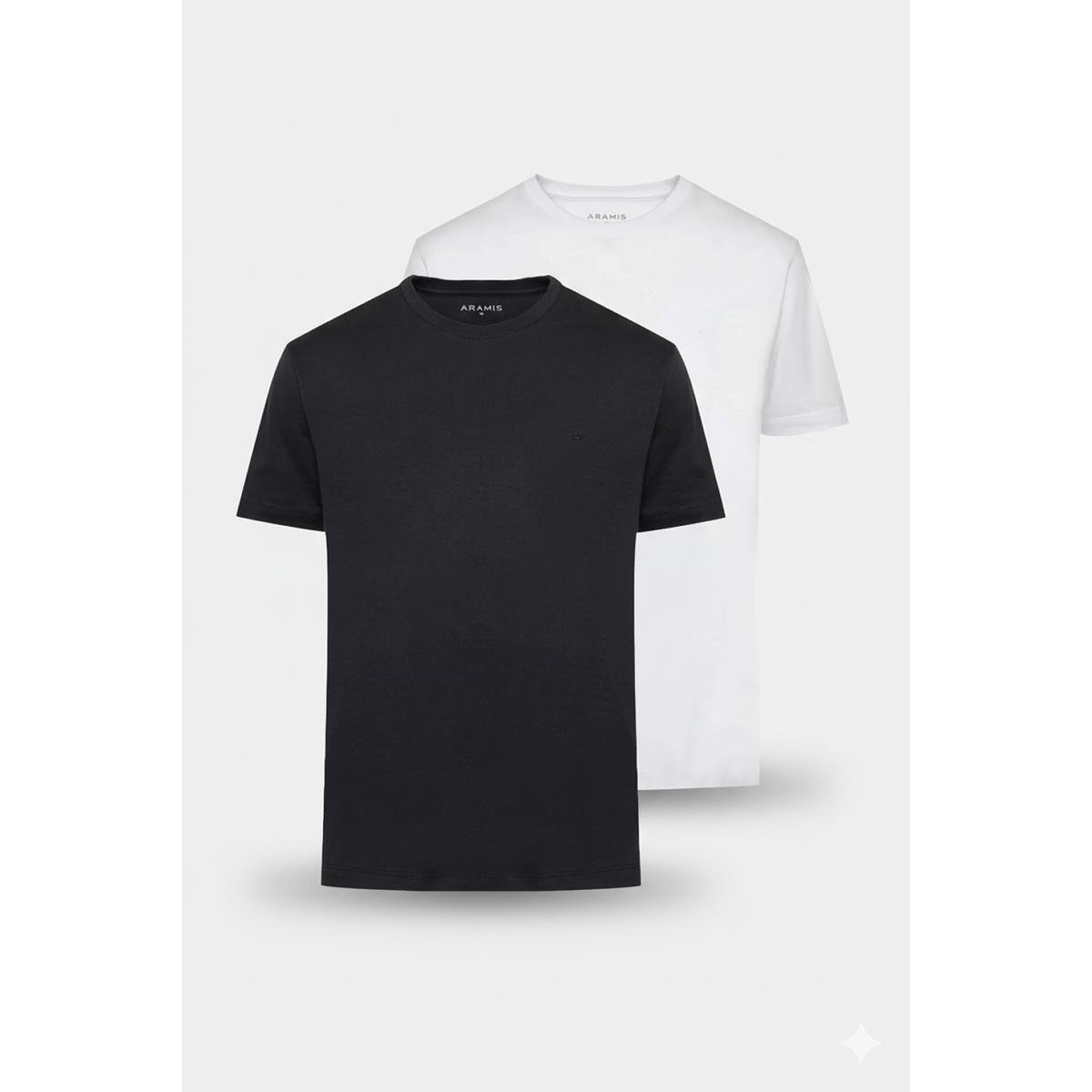 Kit 2 Camisetas Aramis Básicas Branca e Preta
