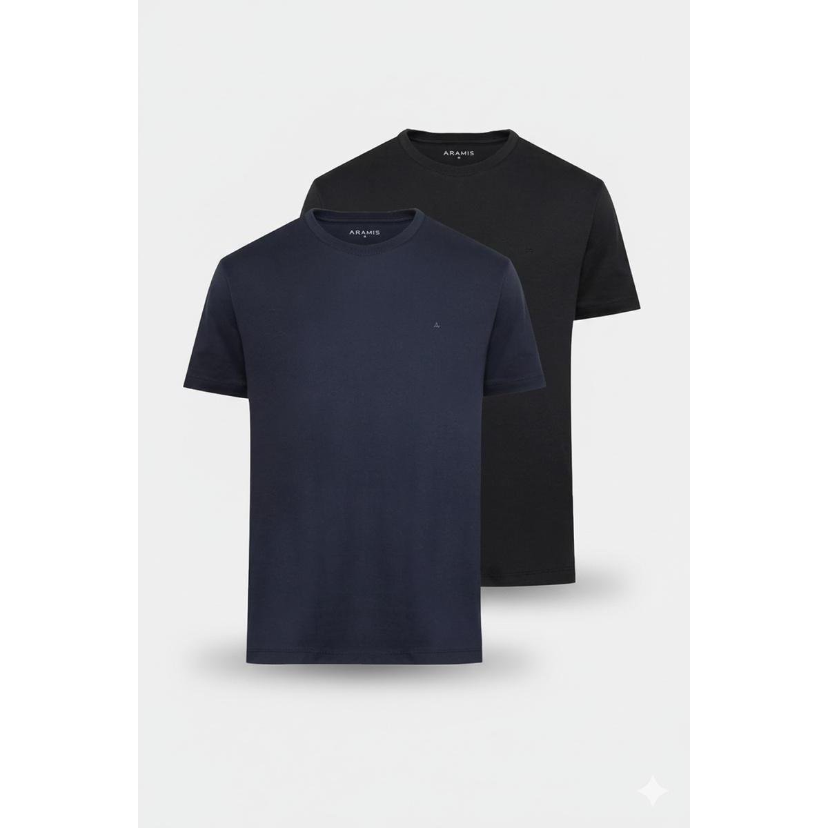 Kit 2 Camisetas Aramis Basicas Preto E Marinho Preto Marinho