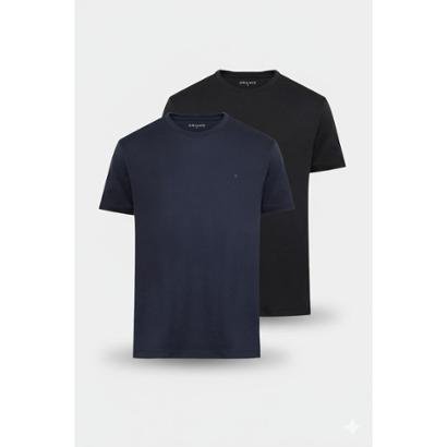Kit 2 Camisetas Aramis Básicas Preto e Marinho - Preto+Marinho | Netshoes