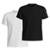 Kit 2 Camisetas Basicas Gola Redonda Lisa Camisa Masculina de Algodão - Branco+Preto