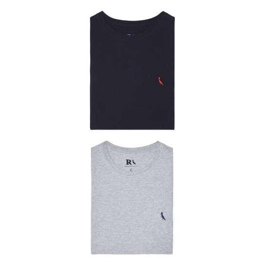 Kit 2 Camisetas Básicas Gota E Brasa Pica Pau Reserva - Preto+Cinza Menor preço em Kit 2 Camisetas Básicas Gota E Brasa Pica Pau Reserva - Preto+Cinza