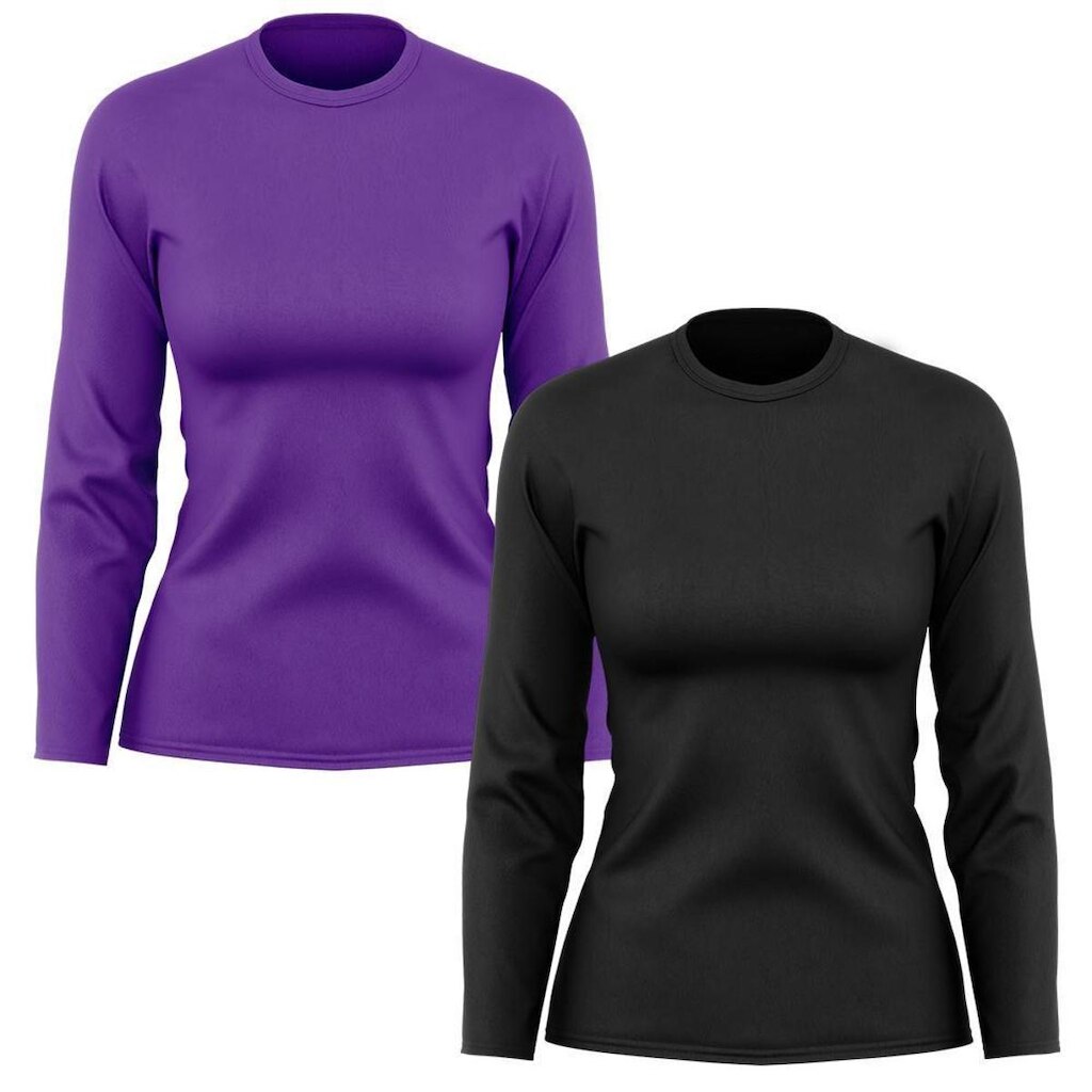Kit 2 Camisetas Feminina Manga Longa Proteção Solar UV