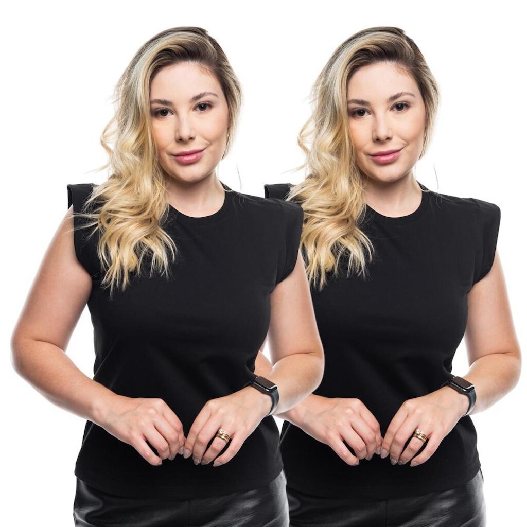 Kit 2 Camisetas Feminina Muscle Tee Manga Curta Basica Lisa