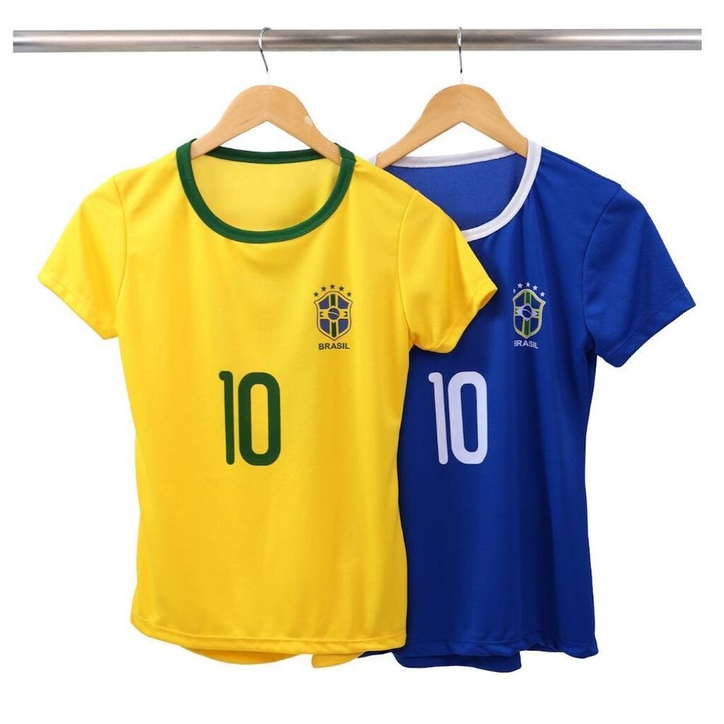 Kit 2 Camisetas Femininas Brasil Copa 2026 Dry