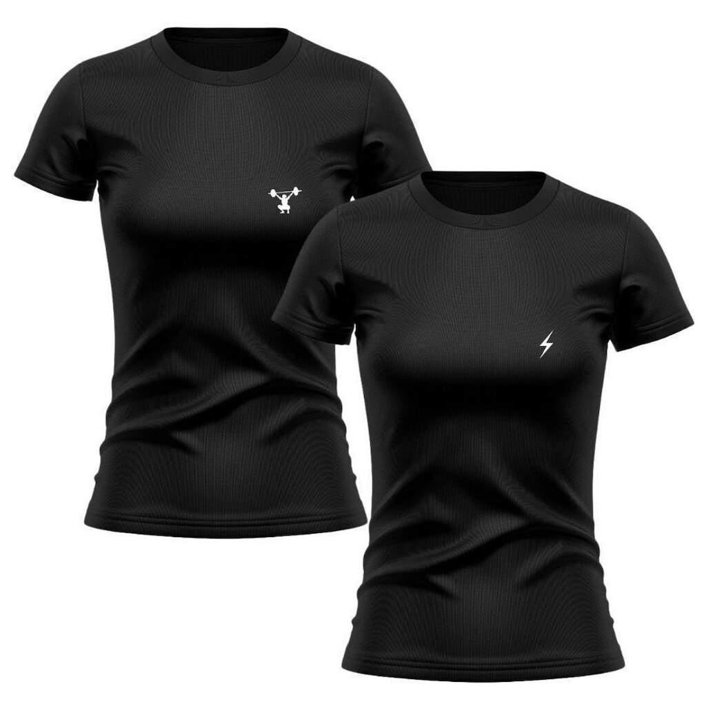Kit 2 Camisetas Manga Curta Raio Feminino