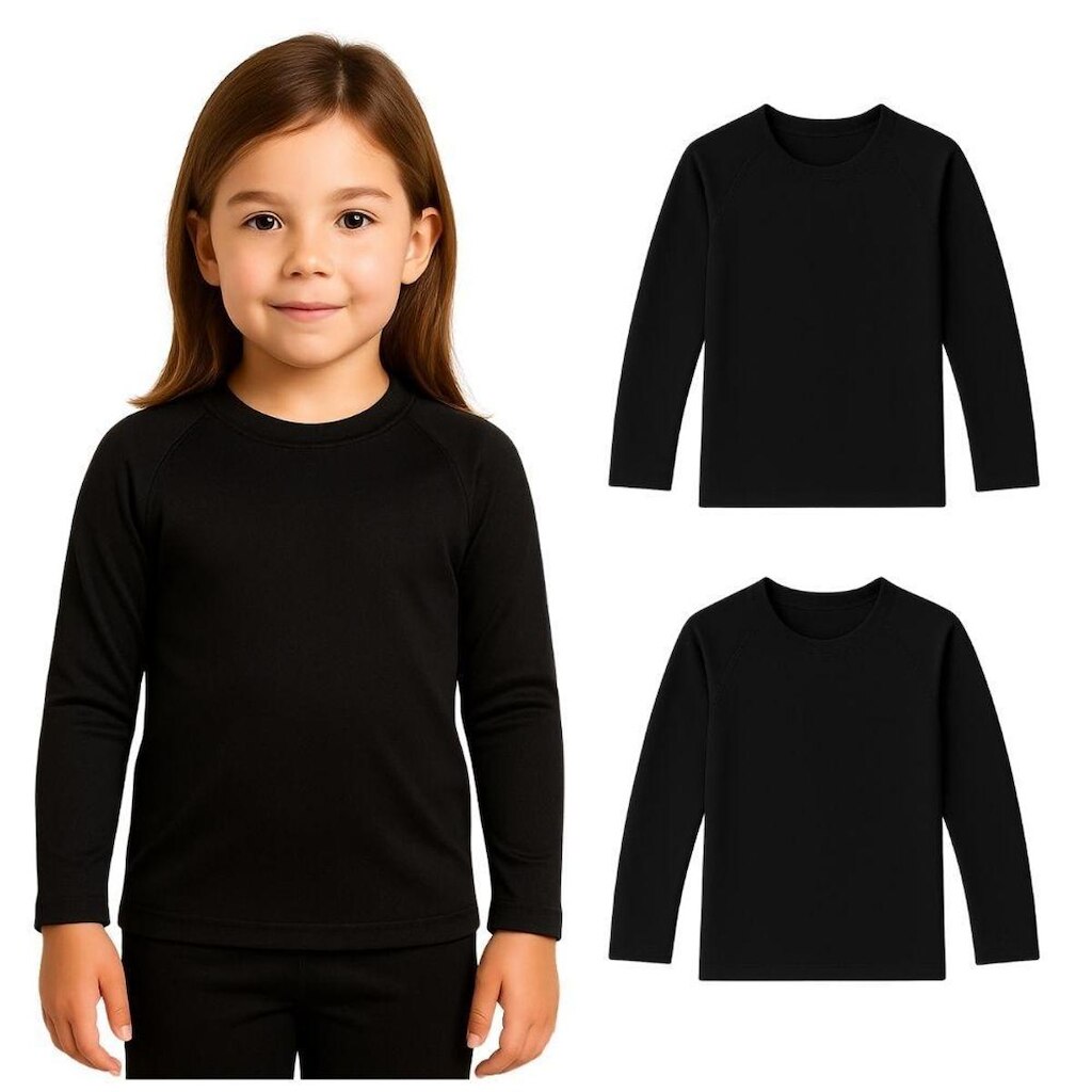 Kit 2 Camisetas Manga Longa Infantil Menina Proteção Solar