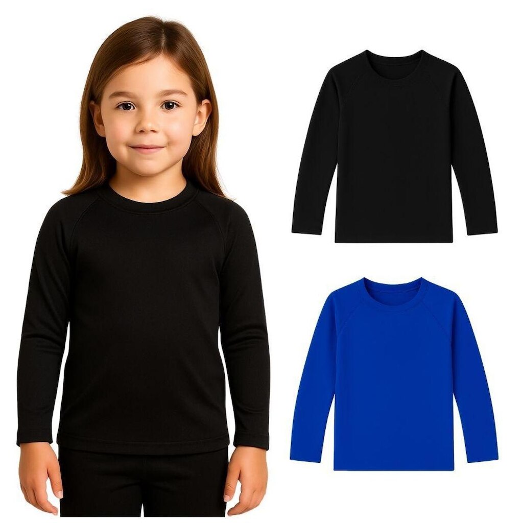 Kit 2 Camisetas Manga Longa Infantil Menina Proteção Solar