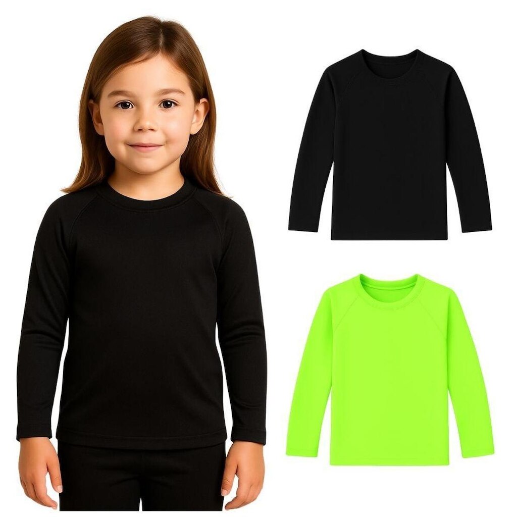 Kit 2 Camisetas Manga Longa Infantil Menina Proteção Solar