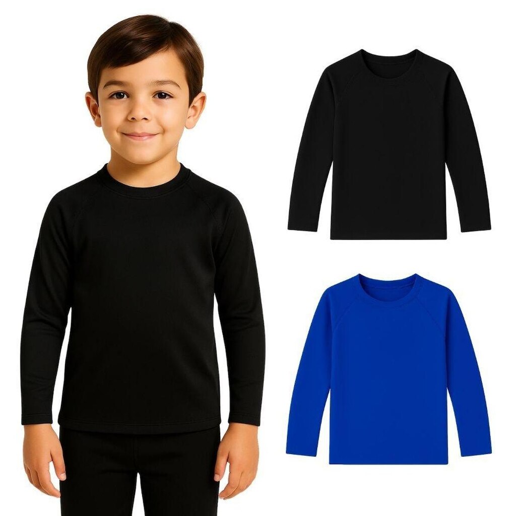 Kit 2 Camisetas Manga Longa Infantil Menino Proteção Solar